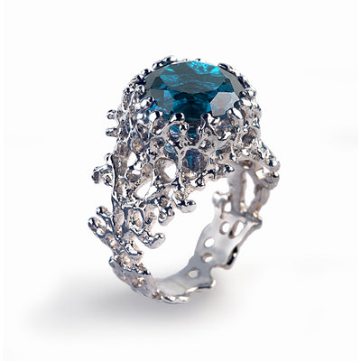 Coral London Blue Topaz Ring