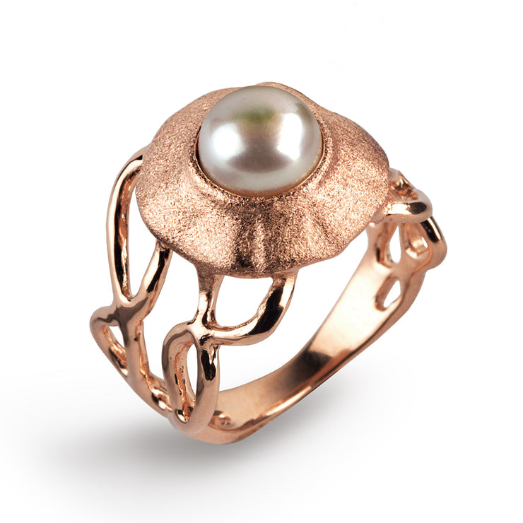 Medusa White Pearl Rose Gold Ring