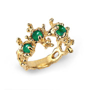 arosha taglia Between the Seaweeds Emerald Gold Ring ocean jewelry