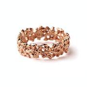 Coral Rose Gold Plated Wedding Band Ring