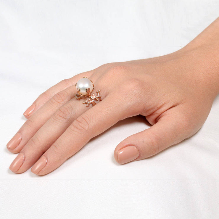 Coral Pearl Ring