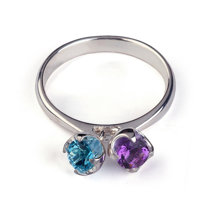 Charms Amethyst and Blue Topaz Ring