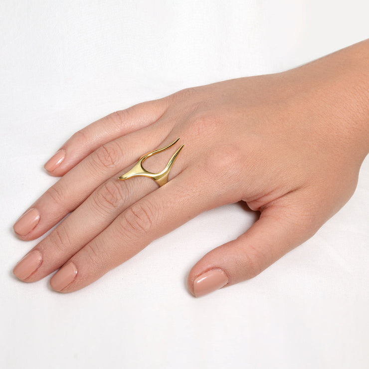 Anubis Gold Ruby Ring