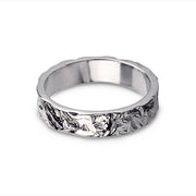 Meteorite White Gold Wedding Band Ring
