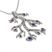Branch Blue Sapphire Pendant Necklace