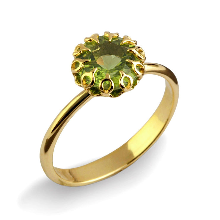 Crown Peridot Gold Ring