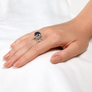 Coral Black Gemstone Ring