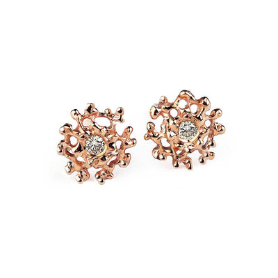 Coral Rose Gold Earrings