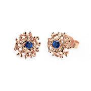 Coral Sapphire Rose Gold Earrings