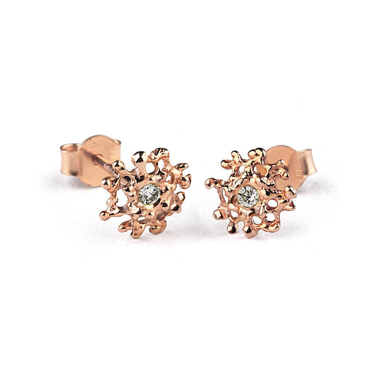 Coral Rose Gold Earrings