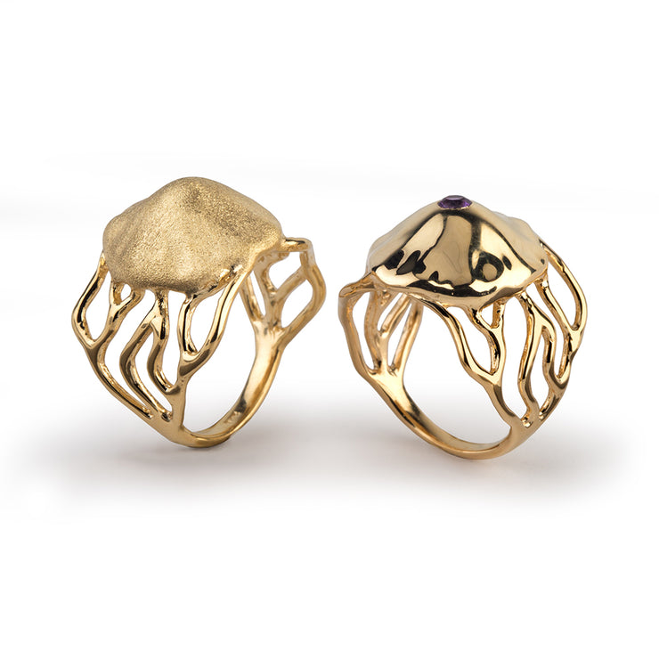 arosha taglia gold medusa rings