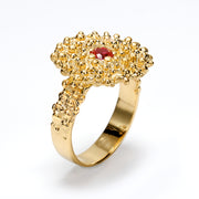 Raindrops Ruby Gold Ring