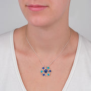 Mandala Lapis Lazuli Turquoise Pendant Necklace
