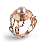 Medusa White Pearl Rose Gold Ring