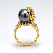Coral Tahitian Pearl Gold Ring