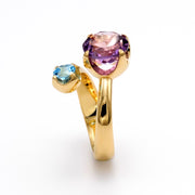 Incontro Blue Topaz and Amethyst Gold Ring