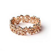 Coral Solid Rose Gold Wedding Band Ring