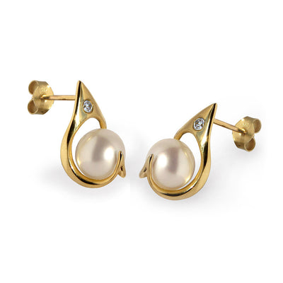 Ra Pearl Gold Earrings