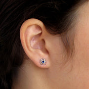 Coral Blue Topaz Earrings