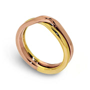 Love Knot Rose and Yellow Gold Wedding Band Ring