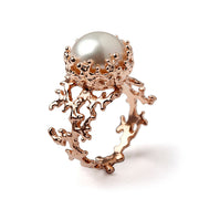 Coral Pearl Rose Gold Ring