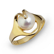 Ra Pearl Diamond Gold Ring