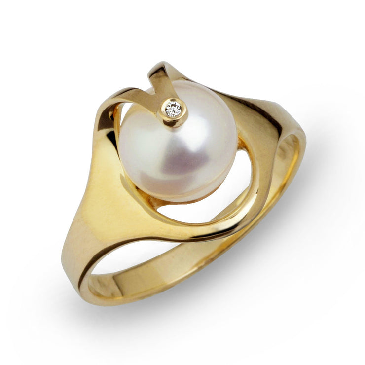 Ra Pearl Diamond Gold Ring