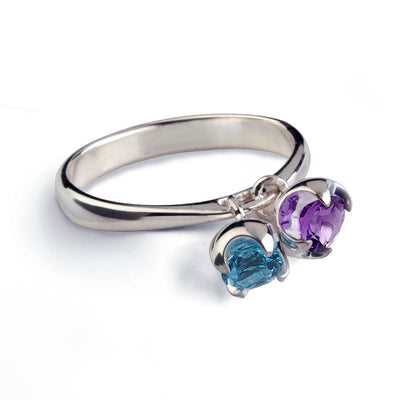 Charms Amethyst and Blue Topaz Ring