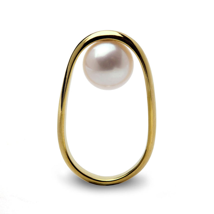 Overturn Pearl Gold Ring