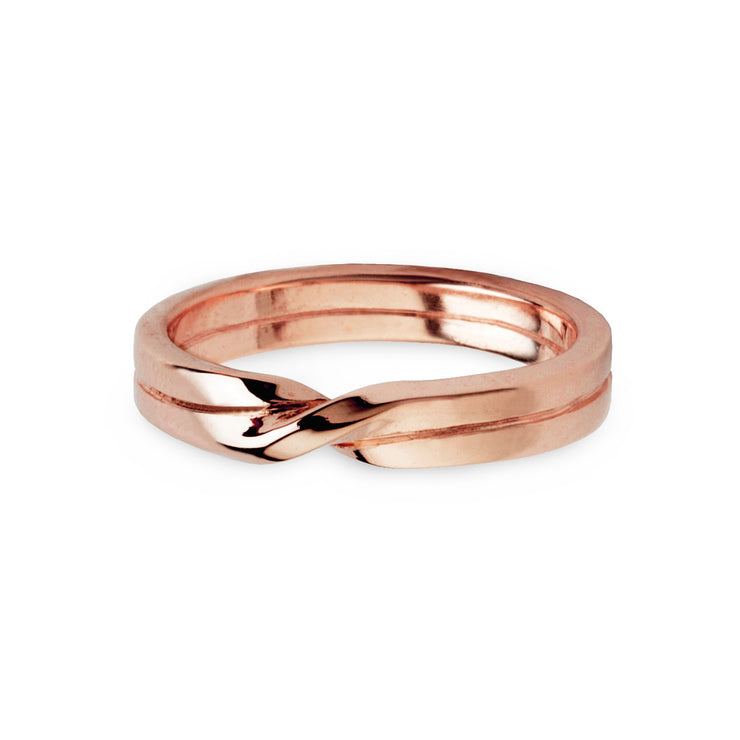 Love Knot Rose Gold Wedding Band Ring