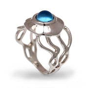 Medusa Jellyfish Swiss Blue Topaz Ring