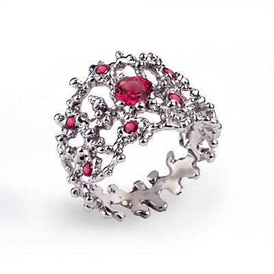 Coral Ruby Band Ring