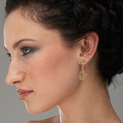 SEA HORSE Emerald Rose Gold Earrings