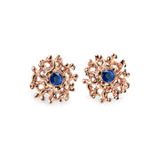 Coral Sapphire Rose Gold Earrings