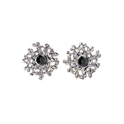 Coral Black Diamond Earrings