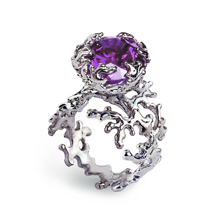 Coral Amethyst Ring