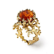 Coral Baltic Amber Ring